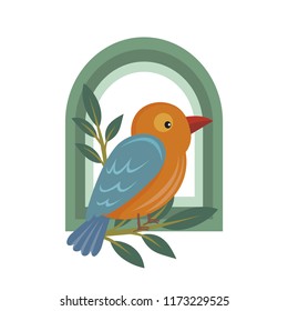 Bird vector, clipart, illustration simple and flat color design