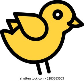 bird vector color line icon