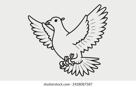 Bird vector coloring page for kids