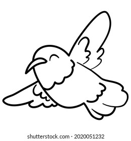 bird vector comic catoon , on white background, animal catoon vecto, hand write and drawing, Coloring exercises for children concept, child meditation concept