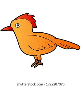 bird vector design. digital hand drawn. halftone texture