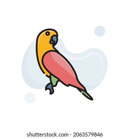 Vogel Vektor füllte Umriss Design Illustration. Veterinärsymbol auf weißem Hintergrund EPS10-Datei