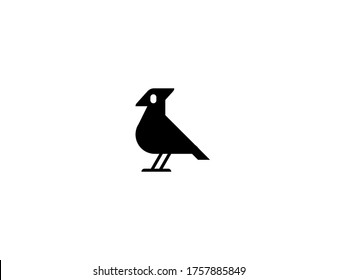 Bird vector flat icon. Isolated black bird emoji illustration 