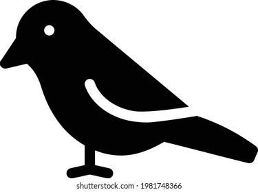 bird vector glyph flat icon