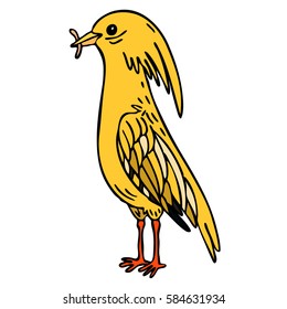 Bird. Vector graphic art.