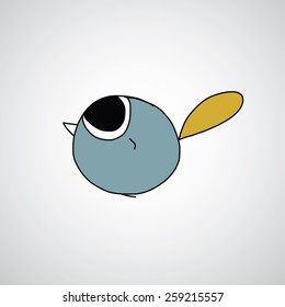 bird vector hand drawn cartoon  