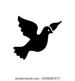 Bird vector icon in black on white background.