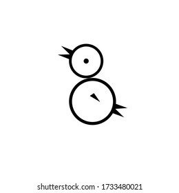 bird vector icon created with circles, flat sign for mobile concept and web design, symbol, logo illustration