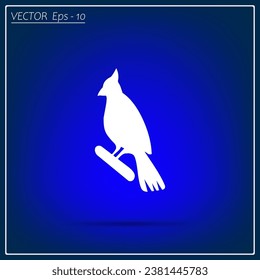 Bird, vector icon. A flat image of a bird.
