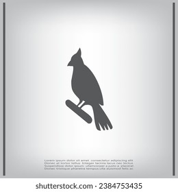 Bird, vector icon. A flat image of a bird.