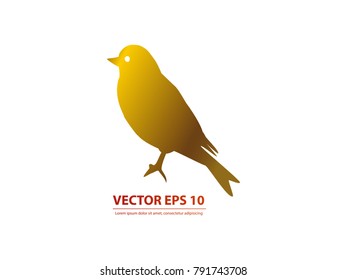 Bird vector icon gold. Vector illustration EPS 10.