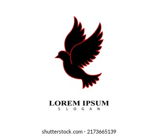Plantilla de diseño de ilustración de icono de vector de pájaro