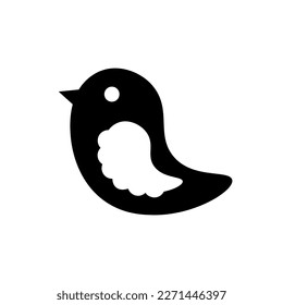 Vogelvektorsymbol. Illustration des Piktogramms für gefechtete Tiere. Schwarz-Weiß-Silhouette von Vögeln.