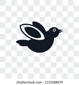 Bird vector icon isolated on transparent background, Bird logo concept