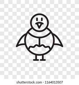 Bird vector icon isolated on transparent background, Bird logo concept