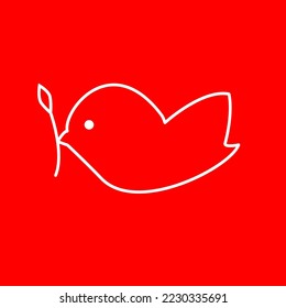 Icono del vector de aves aislado en el fondo rojo, ilustración vectorial