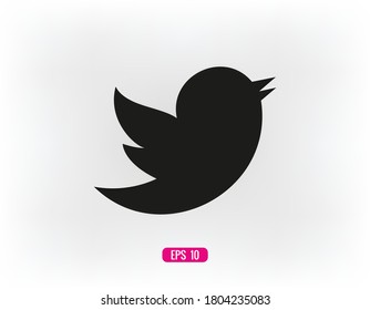 Bird vector icon, a little bird. The bird chirps icon. Vector icon EPS 10