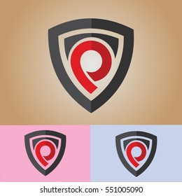 Bird in vector icon logo font P