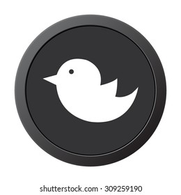 bird  - vector icon on a grey button