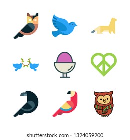 bird vector icon set