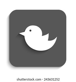 bird - vector icon with shadow on a grey button