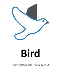 Icono del Vector del pájaro que puede modificar o editar fácilmente
