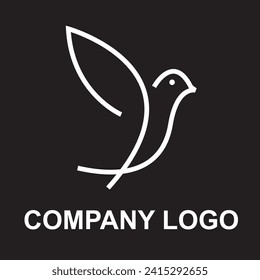 Bird vector iconic company logo. Dove shape symbolic logo design.