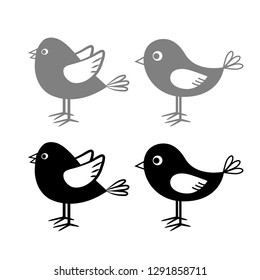 Bird vector icons on white background