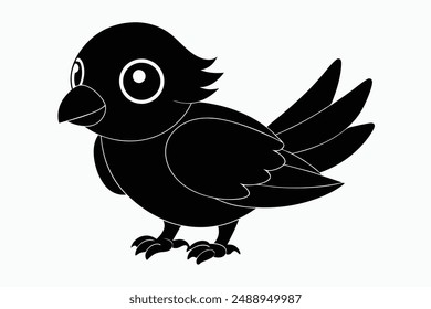 Bird Vector Illustration | Cartoon, Clipart and Line Art Designs for Print.