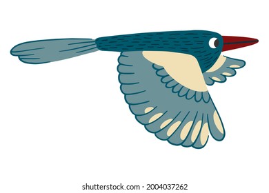 Bird vector illustration in cartoon style. Garden magpie. 