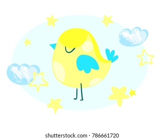 Bird Vector Illustration, Design Element For New Born  