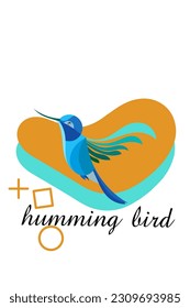 Bird vector illustration design with spreading wings, soft colors, modern, elegant, minimalist