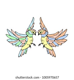 Bird vector illustration. Doodle style. Design, print, logo, decor, textile, paper.