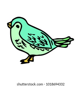 Bird vector illustration. Doodle style. Design, print, decor, textile, paper