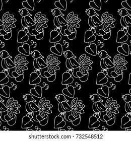 Bird vector illustration. Doodle style. Design icon, print, logo, symbol, decor, textile, paper.