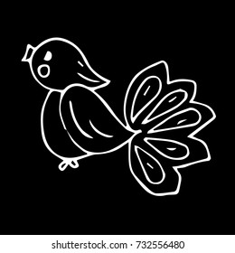 Bird vector illustration. Doodle style. Design icon, print, logo, symbol, decor, textile, paper.