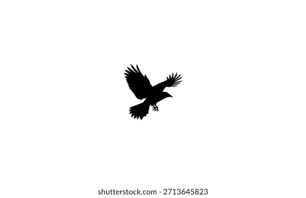 Ilustración vectorial del pájaro, pájaro aislado en blanco, pájaro de la mosca, cuervo de la mosca