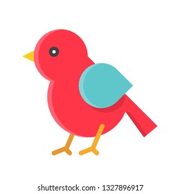 Bird vector illustration, Isolated Spring season flat icon