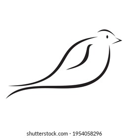 Bird vector illustration. Line art.
