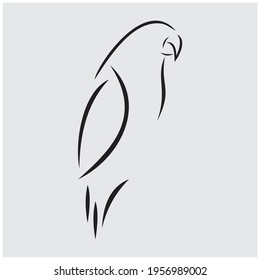 Bird vector illustration. Line art.