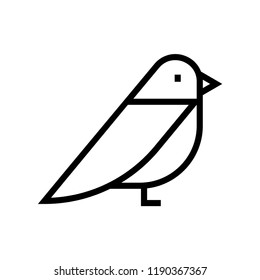 A bird vector illustration in line stroke design