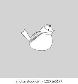 bird vector illustration on gray background