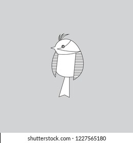 bird vector illustration on gray background