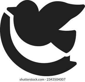 ilustración del vector de pájaro en un fondo transparente.Símbolos de calidad superior.Icono vector glifos para el concepto y el diseño gráfico. 
