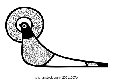 Bird, Vector illustration Oriental design of a Bird with floral decoration