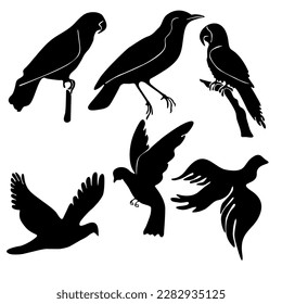 Silhouette-Symbol für Vogel-Vektorgrafik