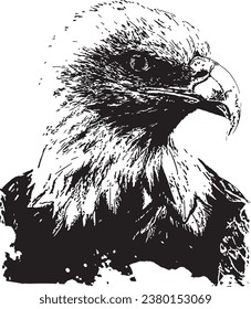 bird vector image in black and white, silhouette, vintage style, inking style, drawing style, monochrome