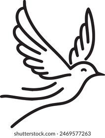 Bird Vector Line Art. Line Art Design. Bird Drawing. Sketch Art. Artwork. Bird Flying. Line. Drawing.