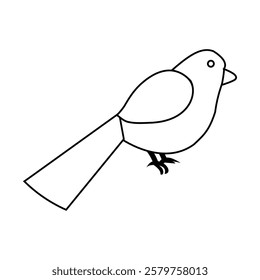 Bird vector line art illustration.