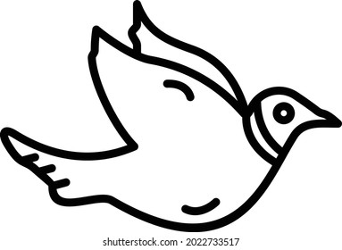 Bird Vector Line Icon Design
